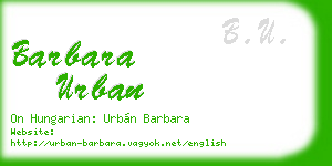 barbara urban business card